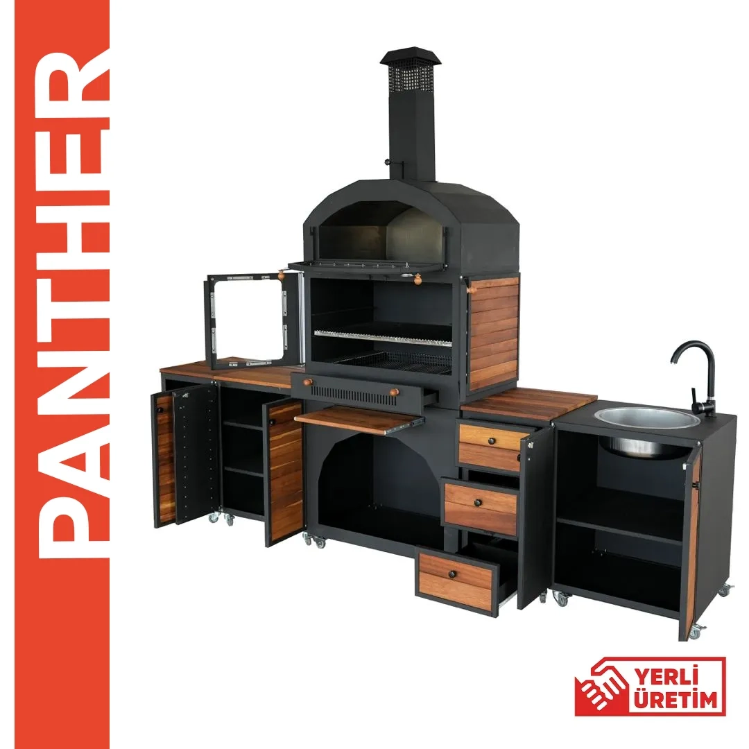 Panther Tezgahlı Ve Fırınlı Bahçe Barbekü Seti